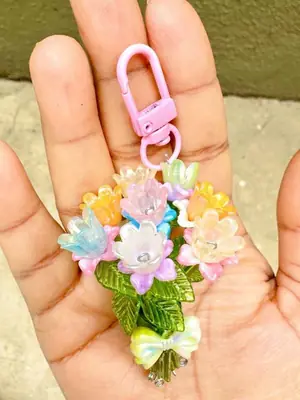 Carnival Bloom Charm — handmade flower bag charm