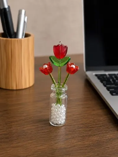 Scarlet Rose Bottle — handmade by MeShanvi Studio