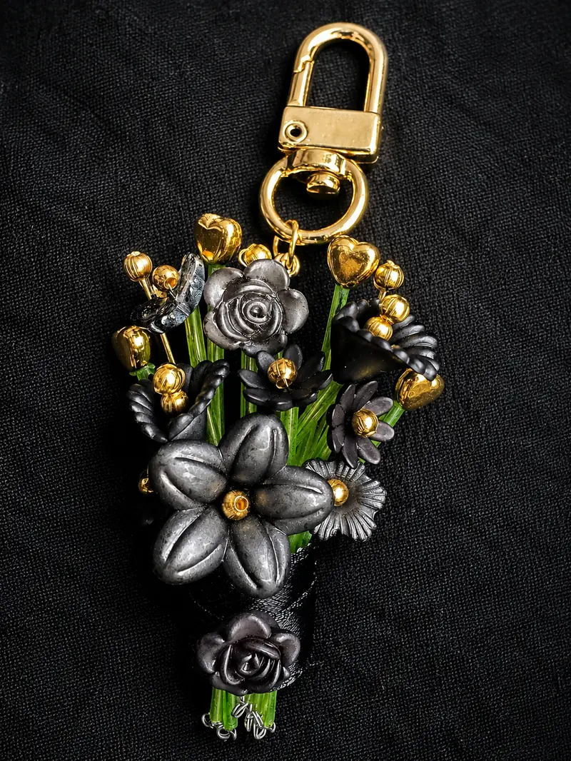 Onyx Bloom Charm — handmade by MeShanvi Studio