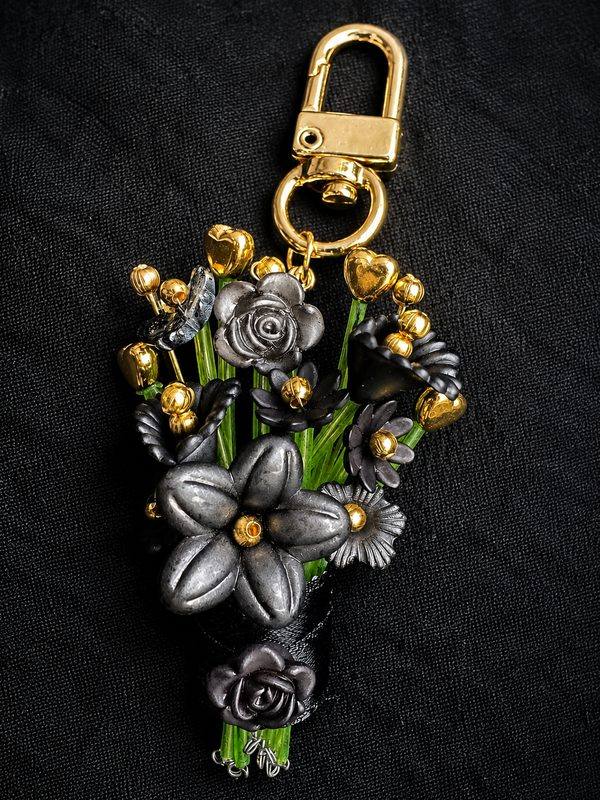Onyx Bloom Charm — handmade by MeShanvi Studio